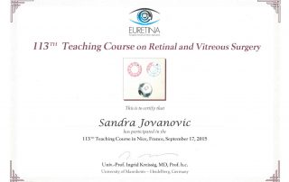 About Us, dr Sandra Jovanović